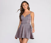 Layla Metallic Skater Dress