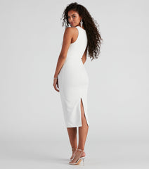 Gracelyn Crepe Cross Midi Dress