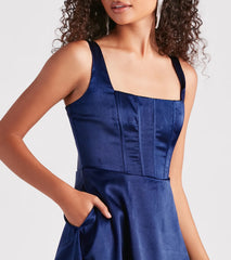 Genesis Satin Corset A-Line Party Dress