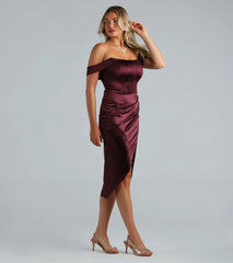 Coraline Satin Corset Wrap Formal Dress