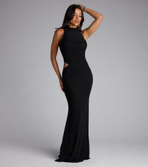 Katherine Mock Neck Cutout Mermaid Formal Dress