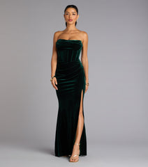 Julia Velvet Corset High Slit Mermaid Dress