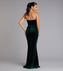 Julia Velvet Corset High Slit Mermaid Dress