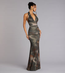 Allina Halter Strappy Mermaid Formal Dress