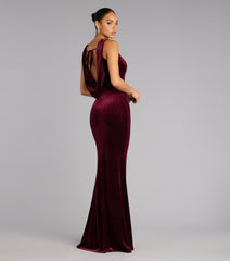 Ria Glitter Velvet Mermaid Formal Dress