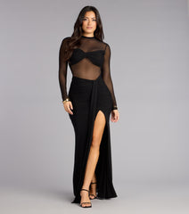 Raelyn Mesh Long Sleeve Mermaid Formal Dress
