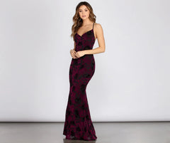 Paula Velvet Floral Burnout Dress