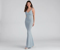 Avalee Formal Glitter Laceup Dress