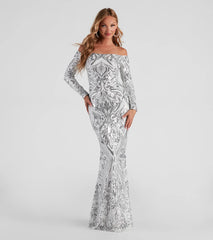 Azalea Formal Sequin Scroll Dress