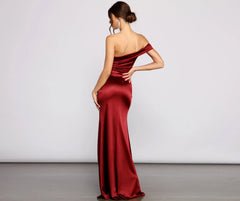 Isla Formal One-Shoulder Satin Dress