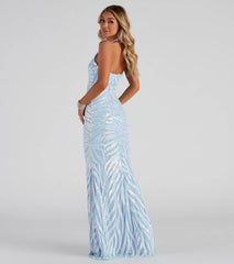 Jailene Formal Sequin Halter Dress