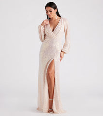 Piper Long Sleeve Sequin Formal Dress