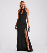 Lindsay Formal Crepe Halter Dress