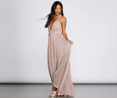 Haley Formal Shimmering Metallic Dress