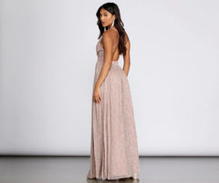 Haley Formal Shimmering Metallic Dress