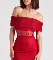 Alice Formal Glitter Off The Shoulder Dress