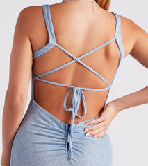 Taryn Glitter Knit A-Line Formal Dress