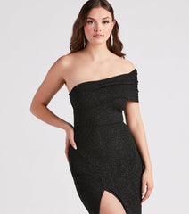 Victoria Formal Glitter Off Shoulder Dress