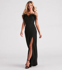 Joan Formal Crepe Feather Mermaid Dress