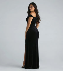 Frances Formal Velvet Off The Shoulder Dress