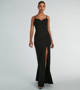 Hillary Sweetheart A-Line Crepe Formal Dress