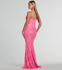 Julissa V-Neck Sequin Mesh Mermaid Dress