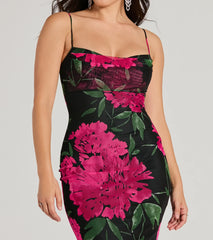 Savannah Cowl Neck Mermaid Floral Formal Dress