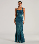Estelle Lace-Up Abstract Mermaid Formal Dress