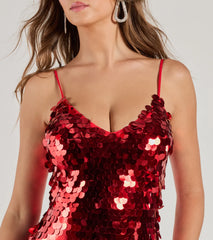 Aurinda Sequin High Slit Formal Dress