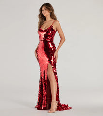 Aurinda Sequin High Slit Formal Dress