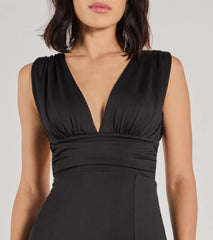 Liesel High Slit Open Back Column Dress