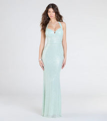 Brenna Halter Mermaid Sequin Formal Dress