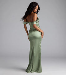 Lova Off-The-Shoulder Corset Satin Formal Dress