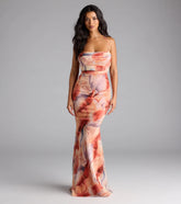 Korey Lace-Up Mermaid Abstract Formal Dress