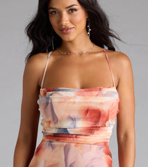 Korey Lace-Up Mermaid Abstract Formal Dress