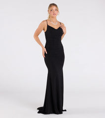 Corrina Cowl Neck Mermaid Glitter Formal Dress
