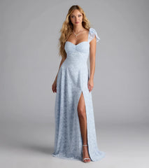 Vittoria Flutter Sleeve A-Line Chiffon Formal Dress