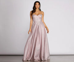 Kylie Strapless Glitter Ball Gown