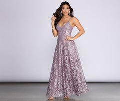 Amaya Mesh Embroidered A-Line Dress