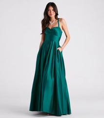 Jane Satin Lace-Up A-Line Ball Gown