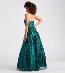 Ivy Glitter Corset Strapless Ball Gown