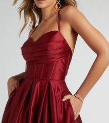 Kayla Satin Cowl A-Line Ball Gown