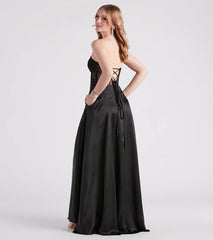 Danica Rhinestone Lace Satin Formal Dress