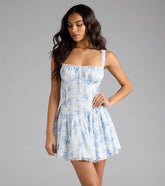 Effortless Bliss Floral Corset Skater Dress