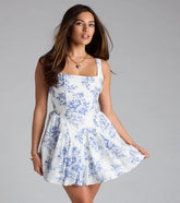 Charming Impression Floral Skater Dress