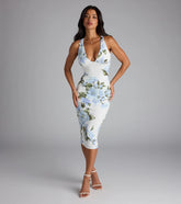 So Stunning Floral Open Back Midi Dress