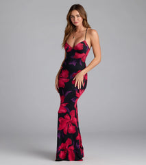 Chic Romance Floral Lace-Up Maxi Dress