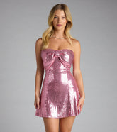 Bow And Behold Sequin Mini Dress