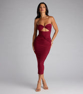 Spiral Into Style Cutout Bodycon Midi Dress