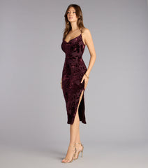 Velvet Promise Floral Midi Dress